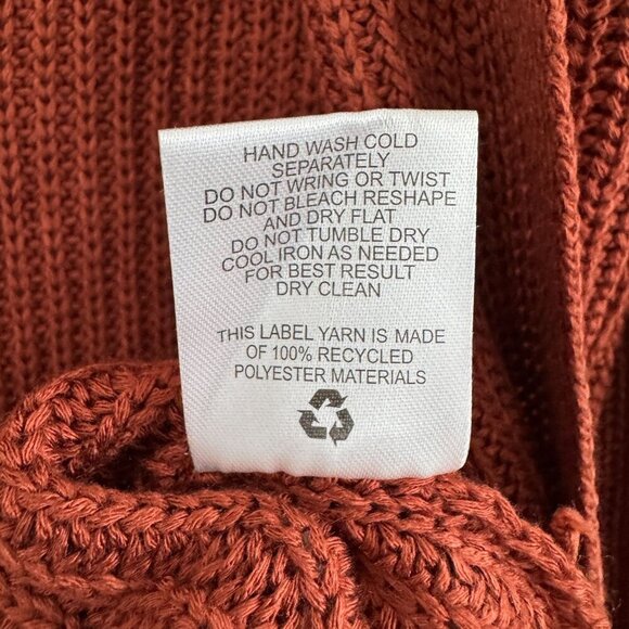 Pinque Women Rust Lace-Up Open-Front Knit Cardigan Size S - Picture 5 of 8